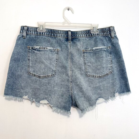 AERIE AMERICAN EAGLE Daydream Denim Short Light Wash Distressed Ripped Mid Rise? - Picture 12 of 14
